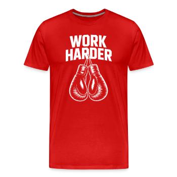 Work härter – Cool Boxing Motivations-Tee - Männer Premium Bio T-Shirt - Rot - Vorne - Damien (186cm)