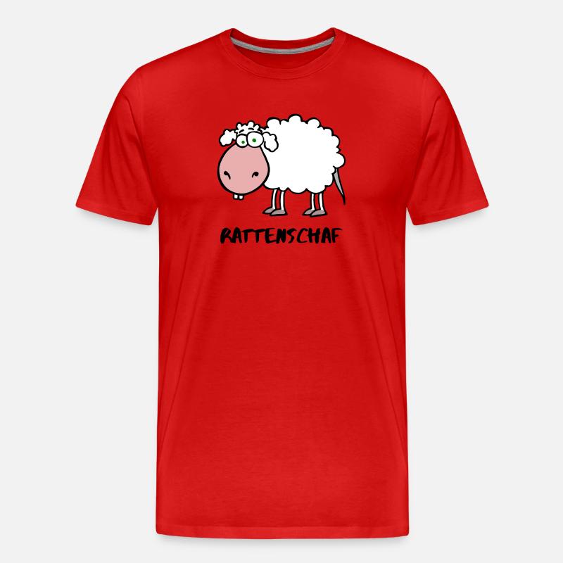 Rattenschaf - Männer Premium Bio T-Shirt - Rot