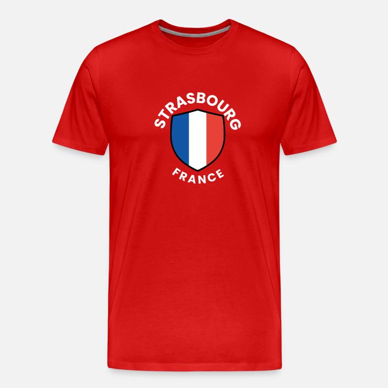 Straßburger Schild Frankreich - Männer Premium Bio T-Shirt - Rot