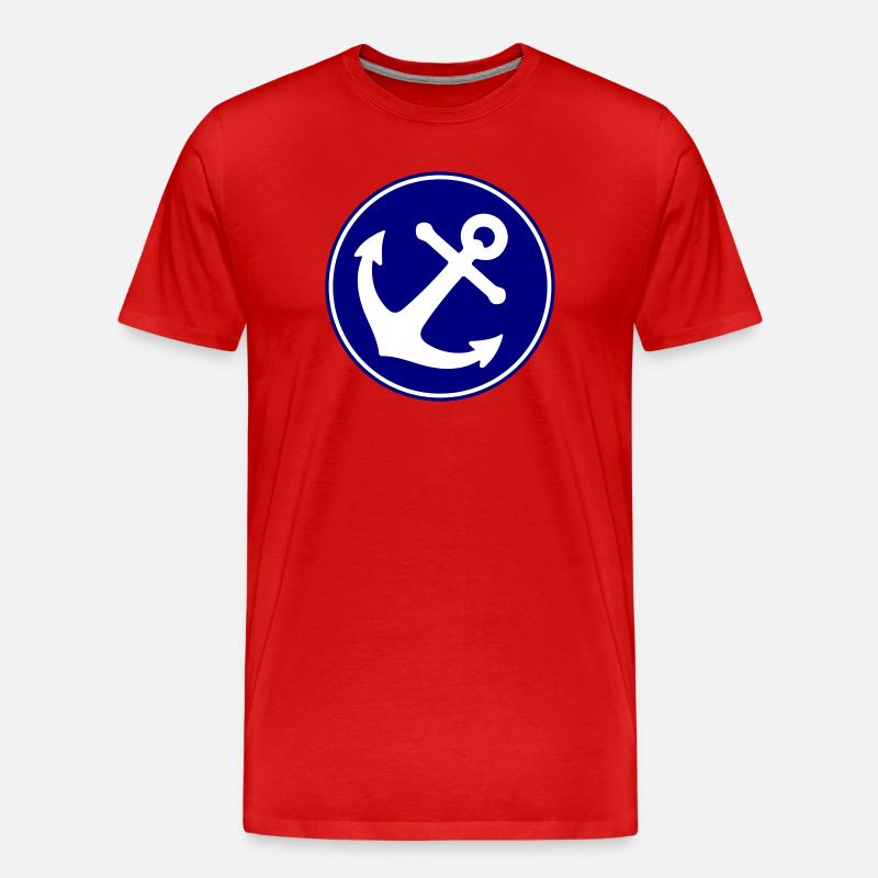 Anker Symbol - Männer Premium Bio T-Shirt - Rot