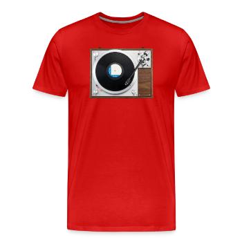 Plattenspieler Grammophon Vinyl-Schallplattenspiel - Männer Premium Bio T-Shirt - Rot - Vorne - Damien (186cm)