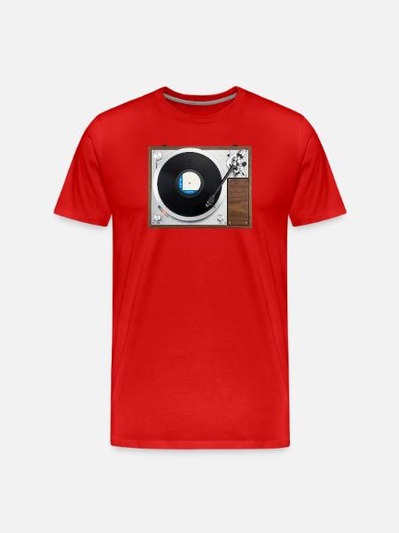 Jeu de vinyle vinyle gramophone platine - T-shirt bio Premium Homme - rouge