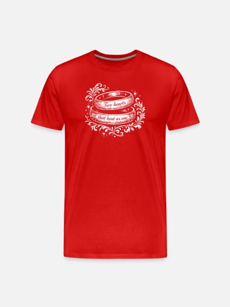 Two Hearts in Rings - Men's Premium Organic T-Shirt - red