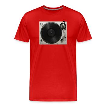Plattenspieler Grammophon Vinyl-Schallplattenspiel - Männer Premium Bio T-Shirt - Rot - Vorne - Damien (186cm)