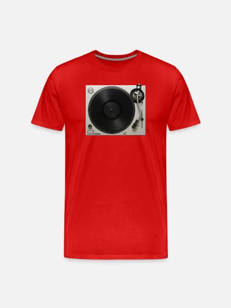Jeu de vinyle vinyle gramophone platine - T-shirt bio Premium Homme - rouge