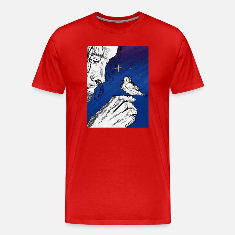Nummer eins unter dem Mond - Männer Premium Bio T-Shirt - Rot