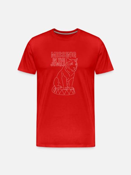 Missing in Jungle Tiger Drum - Men's Premium Organic T-Shirt - red