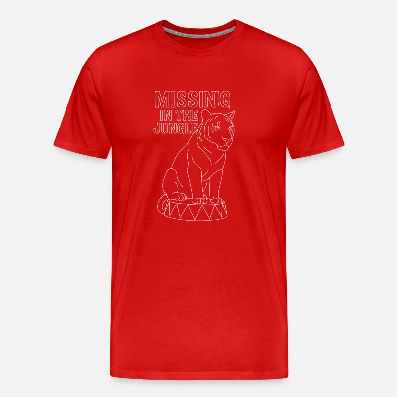 Missing in Jungle Tiger Drum - Men's Premium Organic T-Shirt - red