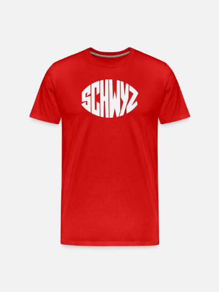 Schwyz Geometric Font - Men's Premium Organic T-Shirt - red