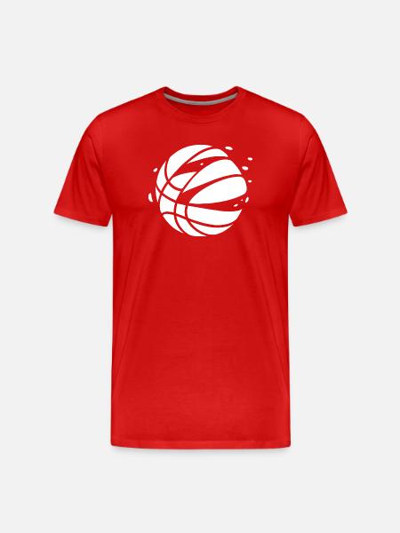 Monochrome Geometric Basketball Glyph - Men's Premium Organic T-Shirt - red