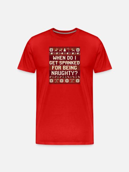 Quand serai-je puni ? Noël coquin - T-shirt bio Premium Homme - rouge