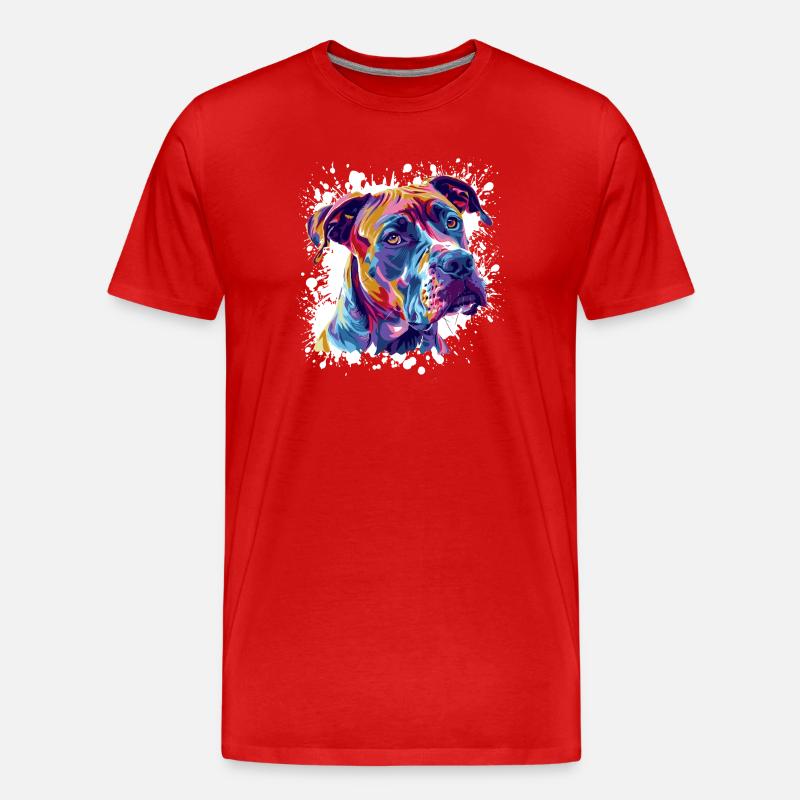 Hund Hundeporträt Splatter - Männer Premium Bio T-Shirt - Rot