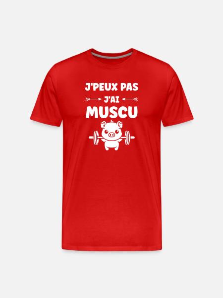 I can't I have pig muscle - Men's Premium Organic T-Shirt - red