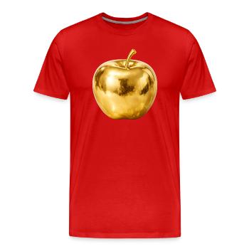 Goldener Apfel – Premium Shine - Männer Premium Bio T-Shirt - Rot - Vorne - Damien (186cm)