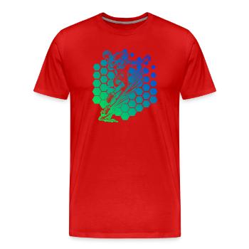 Motif de handball avec valeur de reconnaissance pour - T-shirt bio Premium Homme - rouge - Devant - Damien (186cm)