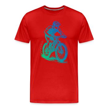 Le VTT adore porter - T-shirt bio Premium Homme - rouge - Devant - Damien (186cm)