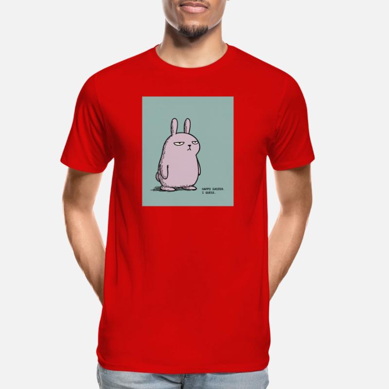 Happy Easter I Guess – Grumpy Bunny Easter Design Men's Premium Organic T-Shirt