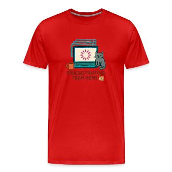 Télétravail - télétravailleur - Full Remote - T-shirt bio Premium Homme - rouge - Devant - Damien (186cm)