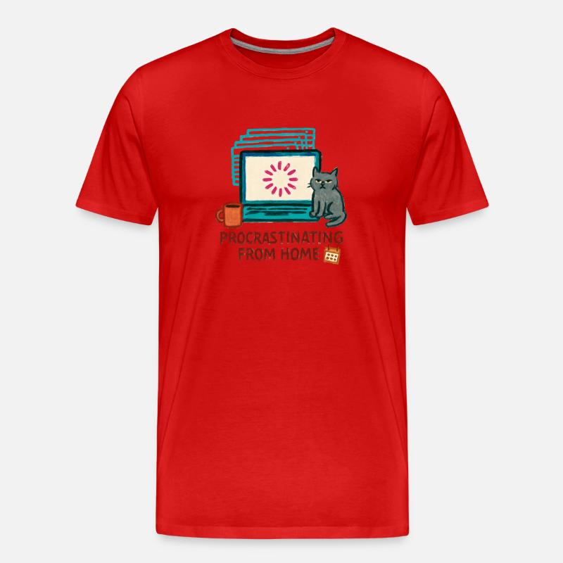 Telearbeit – Telearbeit – Voll-Fernarbeit - Männer Premium Bio T-Shirt - Rot