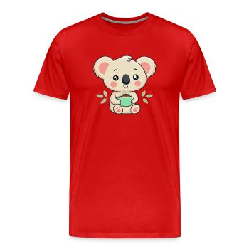 Koala Café Doux - T-shirt bio Premium Homme - rouge - Devant - Damien (186cm)