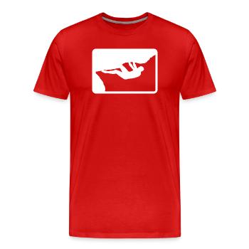 Boulderer en plein air - T-shirt bio Premium Homme - rouge - Devant - Damien (186cm)