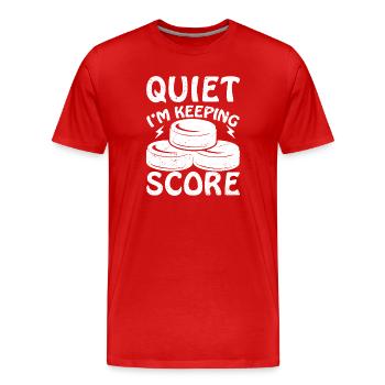 Silence, je compte le score Hockey - T-shirt bio Premium Homme - rouge - Devant - Damien (186cm)