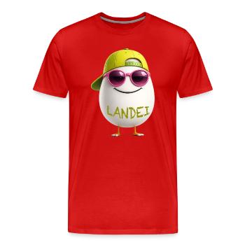 Landei mit Neon Sonnenbrille - Männer Premium Bio T-Shirt - Rot - Vorne - Damien (186cm)