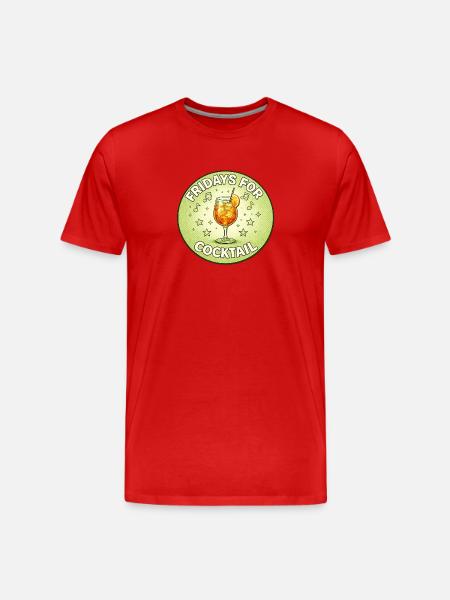 Friday Cocktail Retro Design - Men's Premium Organic T-Shirt - red