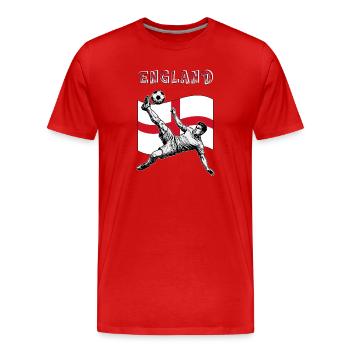 Football England Flag Overhead Kick - Men's Premium Organic T-Shirt - red - Front - Damien (186cm)