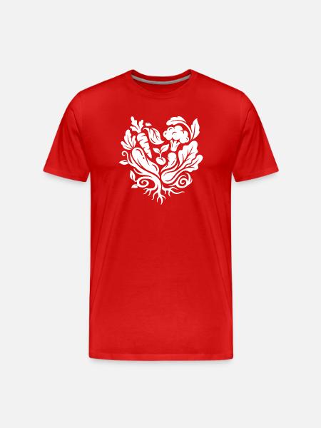 Vegetable heart for veggie fans - Men's Premium Organic T-Shirt - red