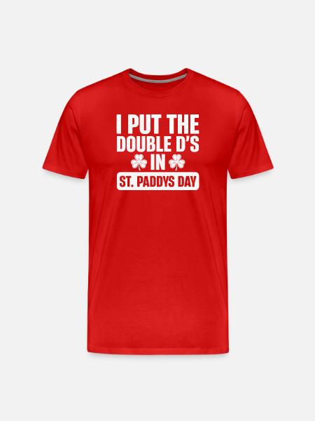 Double Ds St Paddy's Day Tee - Men's Premium Organic T-Shirt - red