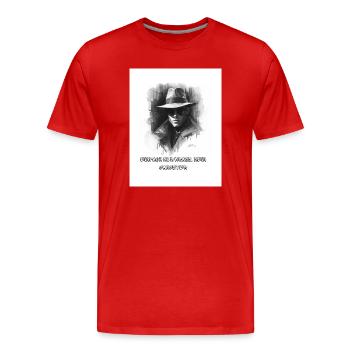 Chasseurs d’Ombres - T-shirt bio Premium Homme - rouge - Devant - Damien (186cm)