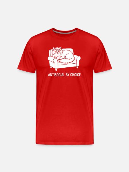 Antisocial by Choice Cat Gift - Men's Premium Organic T-Shirt - red