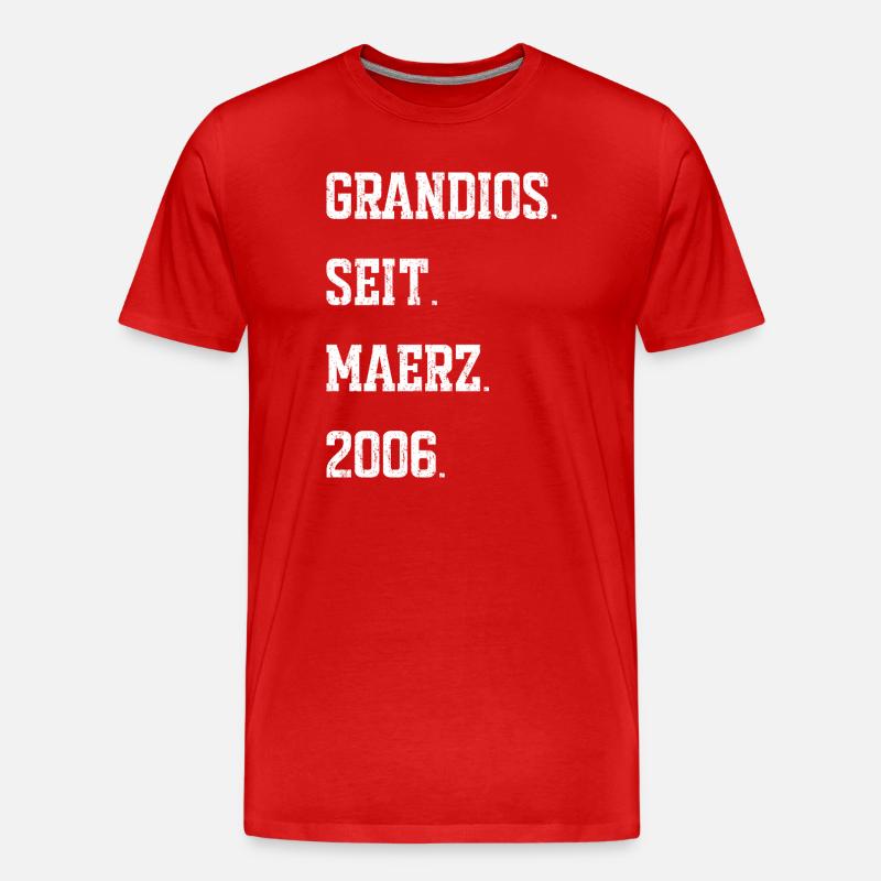 20. Geburtstag März 2006 - Männer Premium Bio T-Shirt - Rot