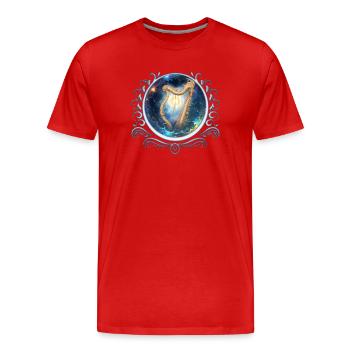 Sky Harp im Stellaren Strudel - Männer Premium Bio T-Shirt - Rot - Vorne - Damien (186cm)