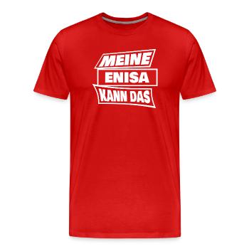 Enisa - Männer Premium Bio T-Shirt - Rot - Vorne - Damien (186cm)