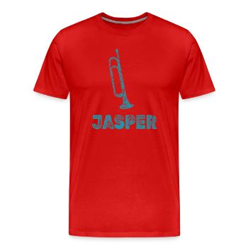 Jasper als Blasmusik - Männer Premium Bio T-Shirt - Rot - Vorne - Damien (186cm)