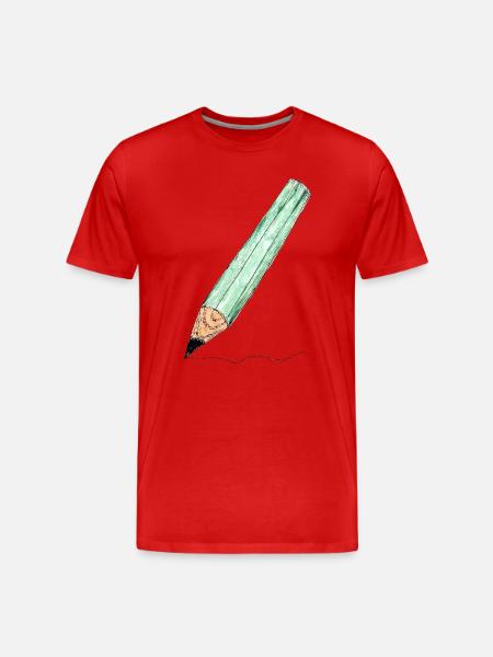 Mint Green Pencil - Sketch - Men's Premium Organic T-Shirt - red