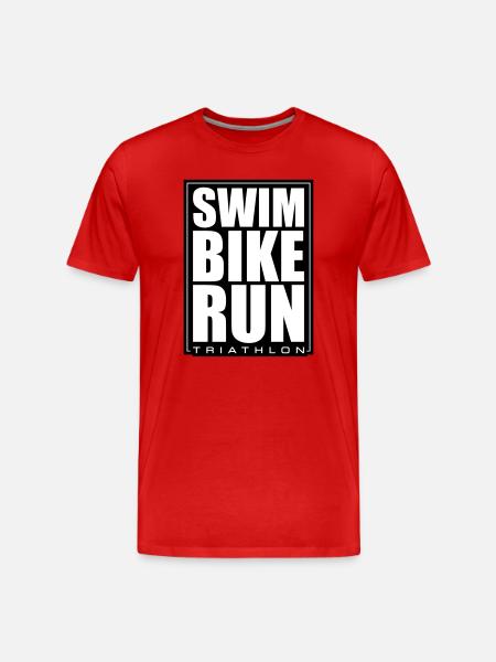 Triathlon Swimming Cycling Running - Men's Premium Organic T-Shirt - red
