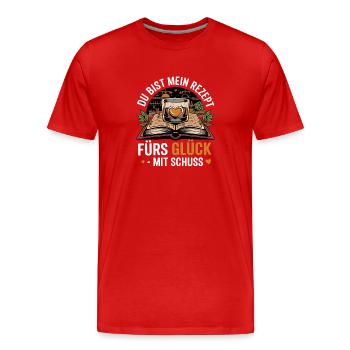 Tu es ma recette pour le bonheur avec un shot - T-shirt bio Premium Homme - rouge - Devant - Damien (186cm)