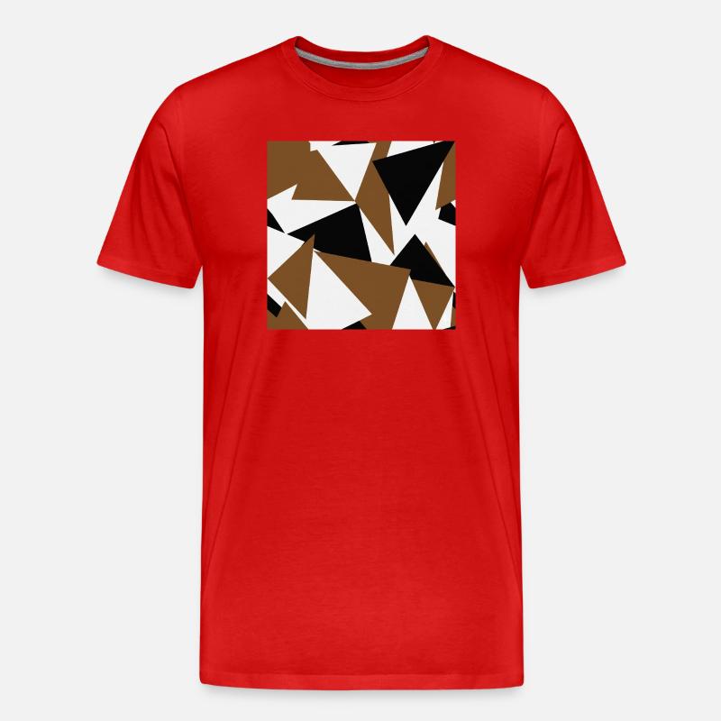 Brown Black Triangles Geometry - Men's Premium Organic T-Shirt - red