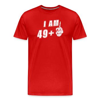 50th Birthday Woman 50s 50th I'm 49+ plus - Men's Premium Organic T-Shirt - red - Front - Damien (186cm)