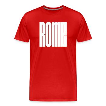 Police en caractères en gras en caractères italiens - T-shirt bio Premium Homme - rouge - Devant - Damien (186cm)