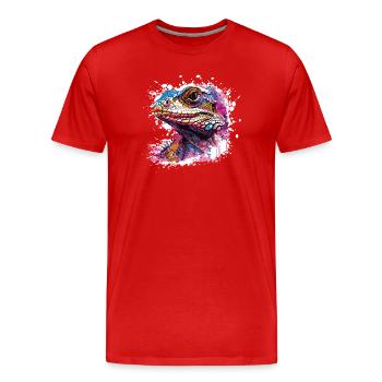 Echse Graffiti  - Männer Premium Bio T-Shirt - Rot - Vorne - Damien (186cm)