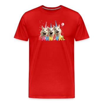 Carnival Sheep Trio - Men's Premium Organic T-Shirt - red - Front - Damien (186cm)