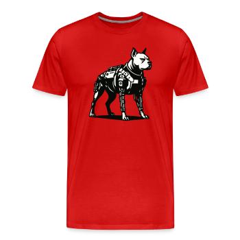 Cyborg Dog - Men's Premium Organic T-Shirt - red - Front - Damien (186cm)