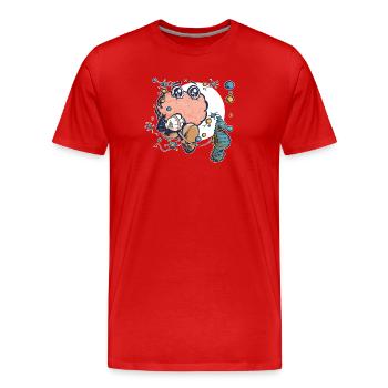 Brain & Hippocampus - Men's Premium Organic T-Shirt - red - Front - Damien (186cm)