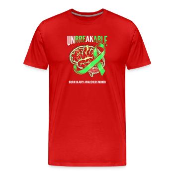 Unbreakable Brain Ribbon - Männer Premium Bio T-Shirt - Rot - Vorne - Damien (186cm)