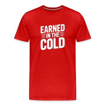 Gagné dans le froid - T-shirt bio Premium Homme - rouge - Devant - Damien (186cm)
