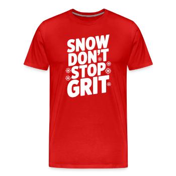 Snow Don’t Stop Grit - Men's Premium Organic T-Shirt - red - Front - Damien (186cm)